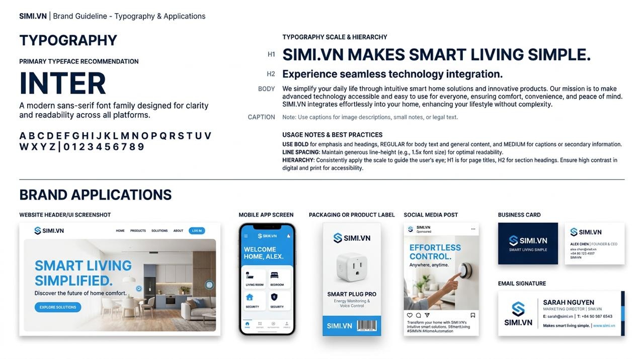 SIMI.VN Typography and Brand Applications